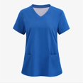 thumbnail image 2 of LYMAYTER V-Neck Medical Scrub Tops for Womens Solid Color Medical Workwear Quick-Dry Scrub Tops for S-2XL, 2 of 7