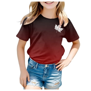 PMVFHDE Hauts Basiques pour Fille T-Shirts pour Fille T-Shirts Graphiques Filles T-Shirts pour Fille T-Shirts pour Filles Jolis Hauts d'Été pour Filles T-Shirt à Manches Courtes pour Filles T-Shirt d'Été à Col Rond Coupe T-Shirts Basiques Rose, 6-7 Ans