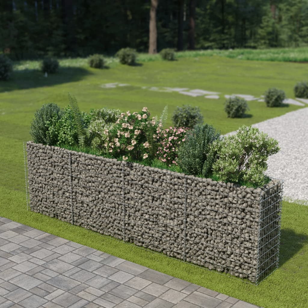 vidaXL Gabion Lit Surélevé Acier Galvanisé 360x50x100 cm