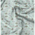 thumbnail image 1 of Soimoi Green Moss Georgette Fabric Bear & Rabbit Animal Print Sewing Fabric Yard 44 Inch Wide, 1 of 6