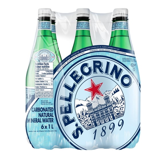 S. PELLEGRINO Eau pétillante gazéifiée, 6 x 1L Bouteilles