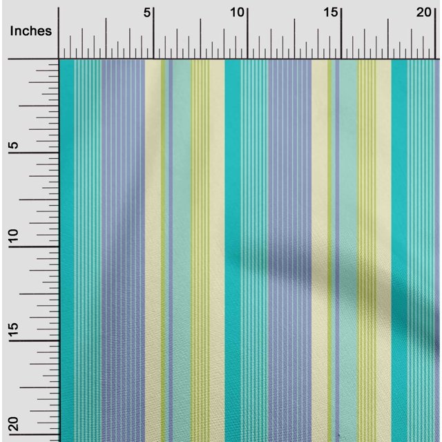 oneOone Tissu Jersey Viscose Multicolore Rayé Imprimé au Mètre 60 Pouces de Large
