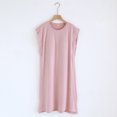 thumbnail image 1 of Chemises de Nuit pour Femmes Blouse Unie Décontractée Mode Col Rond Régulière Sans Manches Vêtements de Nuit Chemises de Sommeil, 1 of 1