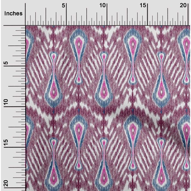 oneOone Cotton Flex Fabric Big Motif Ikat Print Fabric BTY 40 Inch Wide