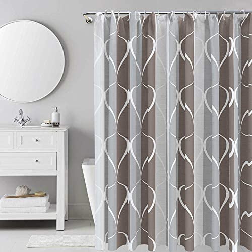Fabric Shower Curtain Liner, Polyester Fabric Shower Curtain Liners Bathroom Shower Curtains 12 Shower Curtain Rings, Water Proof