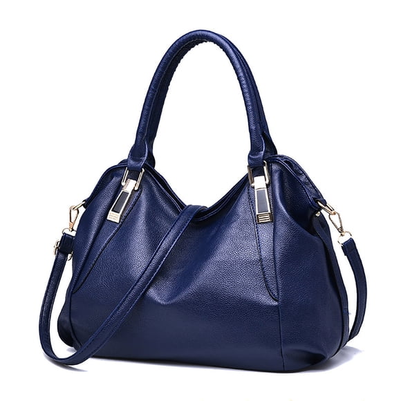 Bmisegm Spacieux Mode Sacs à Main pour Femmes Sac à Main pour Dames Sacoche Sacs d'Épaule Cabas Sac en Cuir Bleu Foncé Taille Unique