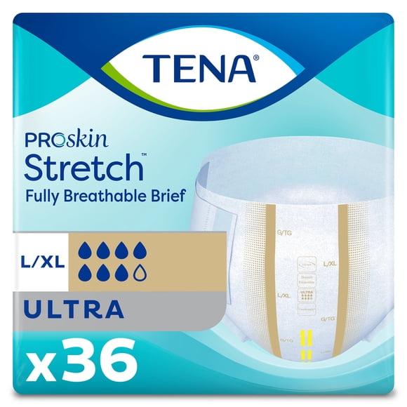TENA ProSkin Stretch Ultra Incontinence Brief, Large/X-Large, Case of 72