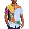 thumbnail image 1 of Pisexur Shirts for Man T Hommes Mode Décontractée Col Rabattu Impression Manches Courtes Chemise Boutonnée Blouse Multicolore, L Chemises de Golf Hommes & Chemises Hommes, 1 of 7