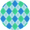 thumbnail image 1 of Ahgly Company Tapis d'Intérieur Lavable en Machine Carré Bleu Transitionnel, 3 Pieds Carré, 1 of 7