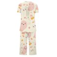 thumbnail image 3 of Jamicy Pyjama en Modal pour Femme Tenue d'Intérieur pour Femme Deux Pièces à la Mode Décontractée Ample Imprimé Col Rond Ensemble de Pyjama Pyjama d'Halloween, 3 of 4