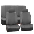 thumbnail image 1 of FH Group Gray Deluxe Faux Leather Airbag Compatible and Split Bench Car Seat Covers, 2 Headrest Full Set, 1 of 4