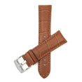 thumbnail image 1 of 18mm Mens' Alligator Style Leather Watch Strap Band, Stainless Steel Buckle, 1 of 7