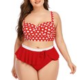 thumbnail image 2 of TIMIFIS Women's Ruffle Bikini Swimsuit High Waisted Bottom Plus Size Swimwear Tankini, 2 of 7