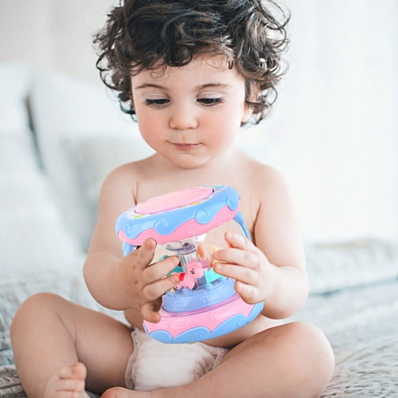 LSLJS Bébé Joyeux Tour, Tambour à Applaudir, Projection 3D, Musique, Raconter des Histoires, Éducation de la Petite Enfance, Jouets pour Bébé, Jouets pour Enfants
