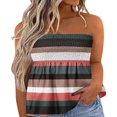 thumbnail image 1 of Women‘s Strapless Tank Tops Sleeveless Pleated Gradient Color Ladies Summer Boho Print Loose Fit Pullover, 1 of 6