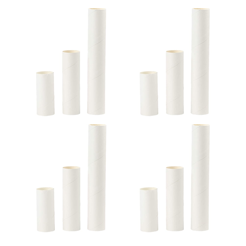 24PCS Kraft Paper Tubes White Cardboard Tubes for DIY Art Drawings Posters Paintings Protector