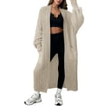 thumbnail image 1 of Comdrip Long Cardigans for Women! Long Cardigans for Women Open Front Cable Knit Cardigan Open Front Oversized Draped Sweater Outerwear Fall Cardigans for Women White L, 1 of 4