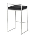 thumbnail image 2 of Heavenly Collection Black PU Stool with Stainless Steel Frame SET OF 3, 2 of 4