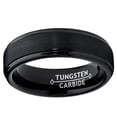 thumbnail image 3 of 6MM Black High Polish / Matte Finish Men's Tungsten Ring Wedding Band, 3 of 4