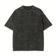 thumbnail image 3 of Vintage Washed Distressed Retro T-Shirt Oversized Short Sleeve Batik Cotton Tee - Unisex, 3 of 4