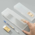 thumbnail image 4 of Japan Transparent Mujis Plastic Pens Box for School Pencil Case Extra Large Kawaii Pen Box Pencil Bag Stationery Two Parts, 4 of 4