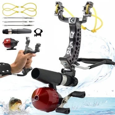 Piaoyu Outdoor Fishing Set with Rubber Band, Fishing Reel, and Fishing Dart, Shooting Toy with Wrist Rest