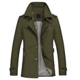 thumbnail image 2 of CEHVOM Men Casual Solid Turndown Single-breasted Windbreaker Side Slit Pocket Multi-button Coat Sales, 2 of 2