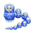thumbnail image 3 of Milaget 10x Wooden Russian Nesting Doll Wood Stacking Dolls Beautiful Cartoon Handmade, 3 of 9