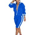 thumbnail image 1 of Innerwin Survêtements Veste et Shorts Femmes Deux Pièces Tenue Sport Manches Longues Régulier Jogger Set Bleu XL, 1 of 2