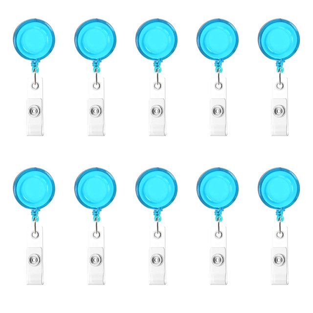 Leutsin Porte-Badge Rétractable 10 Pcs Porte-Badge Porte-Cartes d'Identité à Rouleau 10 Couleurs