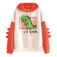 thumbnail image 1 of Pompotops Mode Femmes Décontracté Imprimé Manches Longues Sweat-Shirt Dinosaure en Solde, 1 of 4