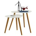 thumbnail image 2 of Convenience Concepts Oslo Nesting End Tables, White / Natural, 2 of 5