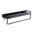 thumbnail image 1 of Space Aluminum Hollowed Storage Shelf Strong Bearing Storage Rack Wall Mounted Cooker Holder Organizer with 5 Hooks for Kitchen Bathroom, 1 of 8