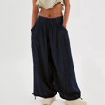 thumbnail image 2 of Womens Baggy Utility Pants Summer High Waisted Wide Leg Cargo Pants With Pockets, 2 of 6