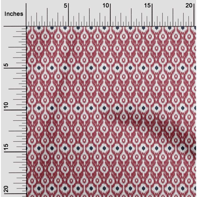 oneOone Tissu Georgette Viscose Tissu Imprimé Ogee Ikat au Mètre 42 Pouces de Large