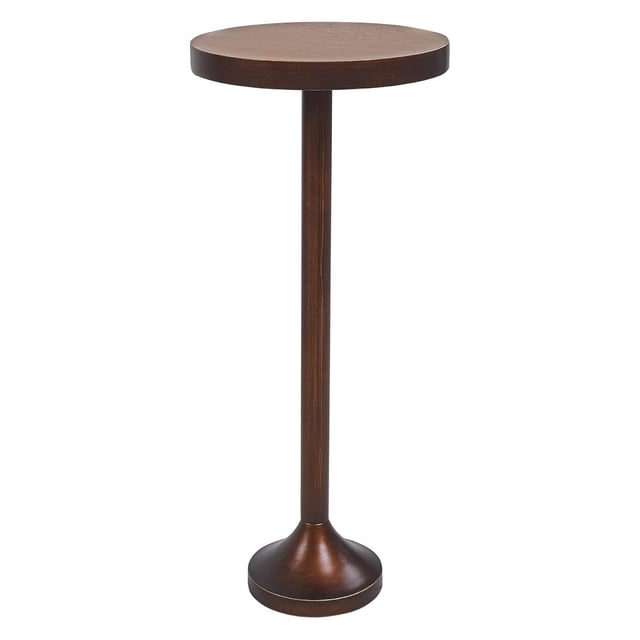 COZAYH Petite Table d'Appoint Ronde sur Piédestal, Mobilier de Salon, Espresso Clair