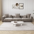thumbnail image 1 of The Magic Home Canapé de Coin Convertible Modulable 3 Places en Velours Côtelé Brun,, 1 of 10