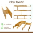 thumbnail image 3 of TFixol Adjustable Bamboo Drawer Organizer - Expandable Storage for Kitchen, Office, and Wardrobe - Multifunctional Compartments for Utensils, Underwear, Socks, and More - Eco-Friendly & Durable Design, 3 of 6