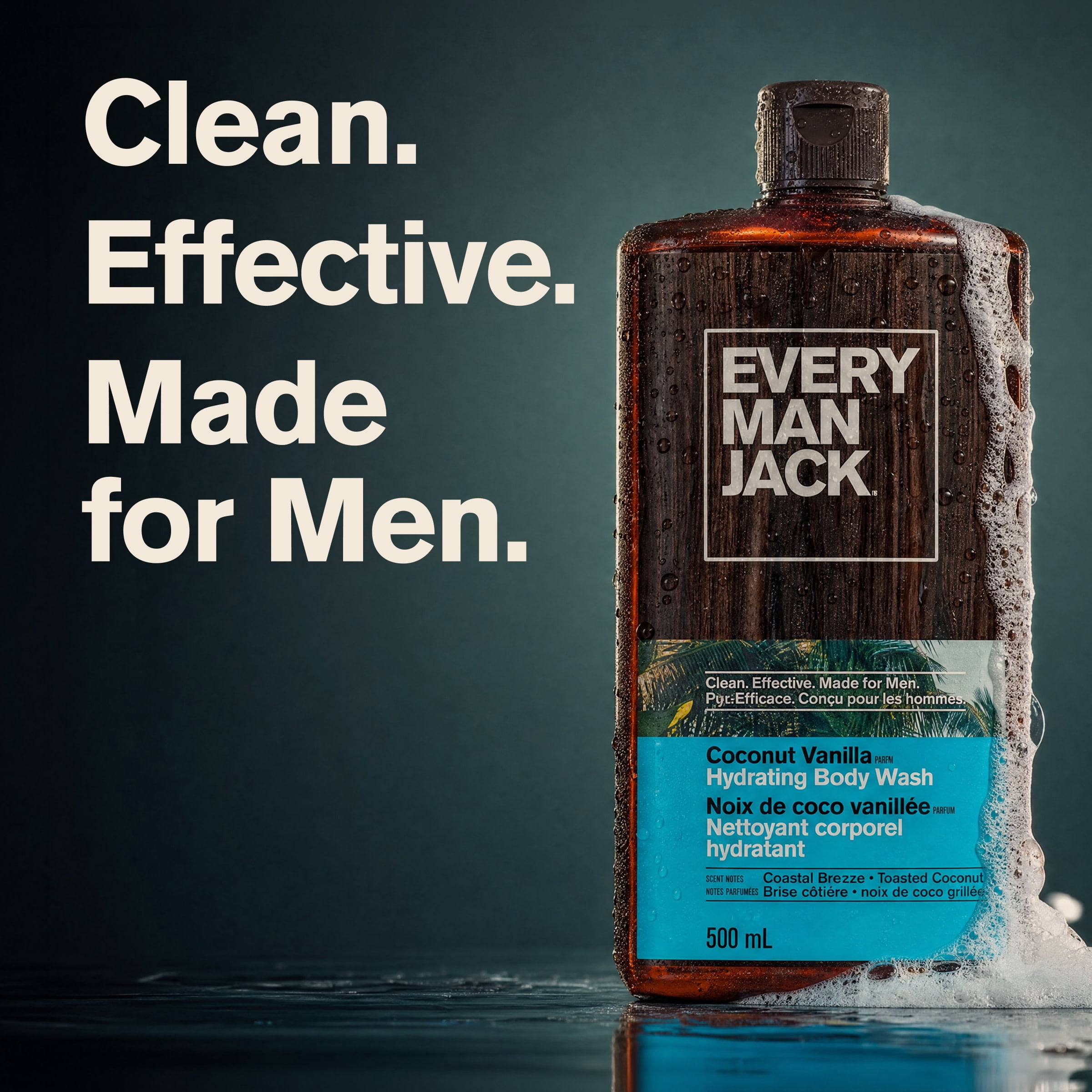 Every Man Jack Coconut + Vanilla Hydrating Body Wash for Men, Naturally Derived