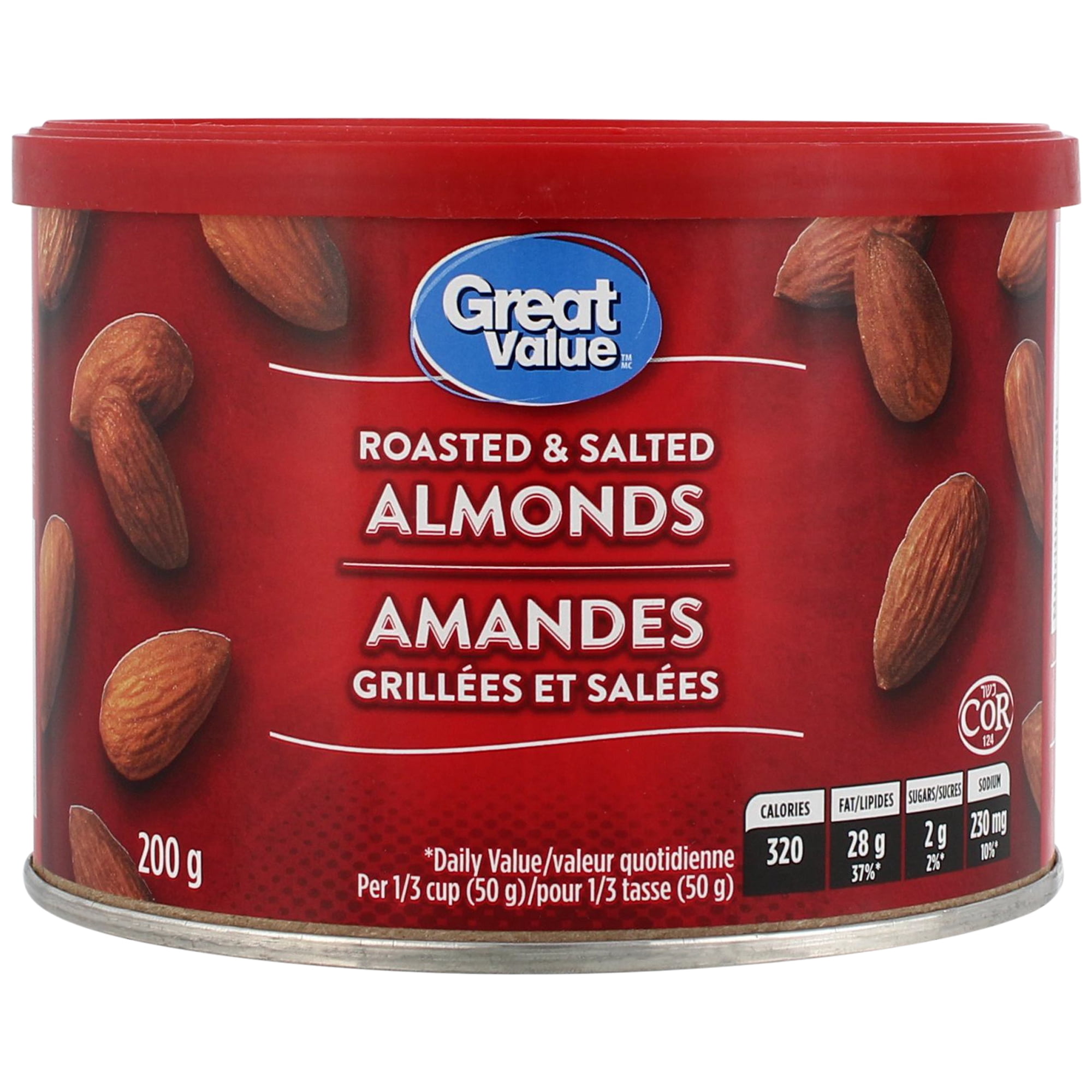 Amandes grillées et salées Great Value 200 g