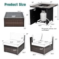 thumbnail image 4 of Costway 7PCS Patio Rattan Furniture Set 30" Fire Pit Table Cover Cushion Sofa Off White, 4 of 9