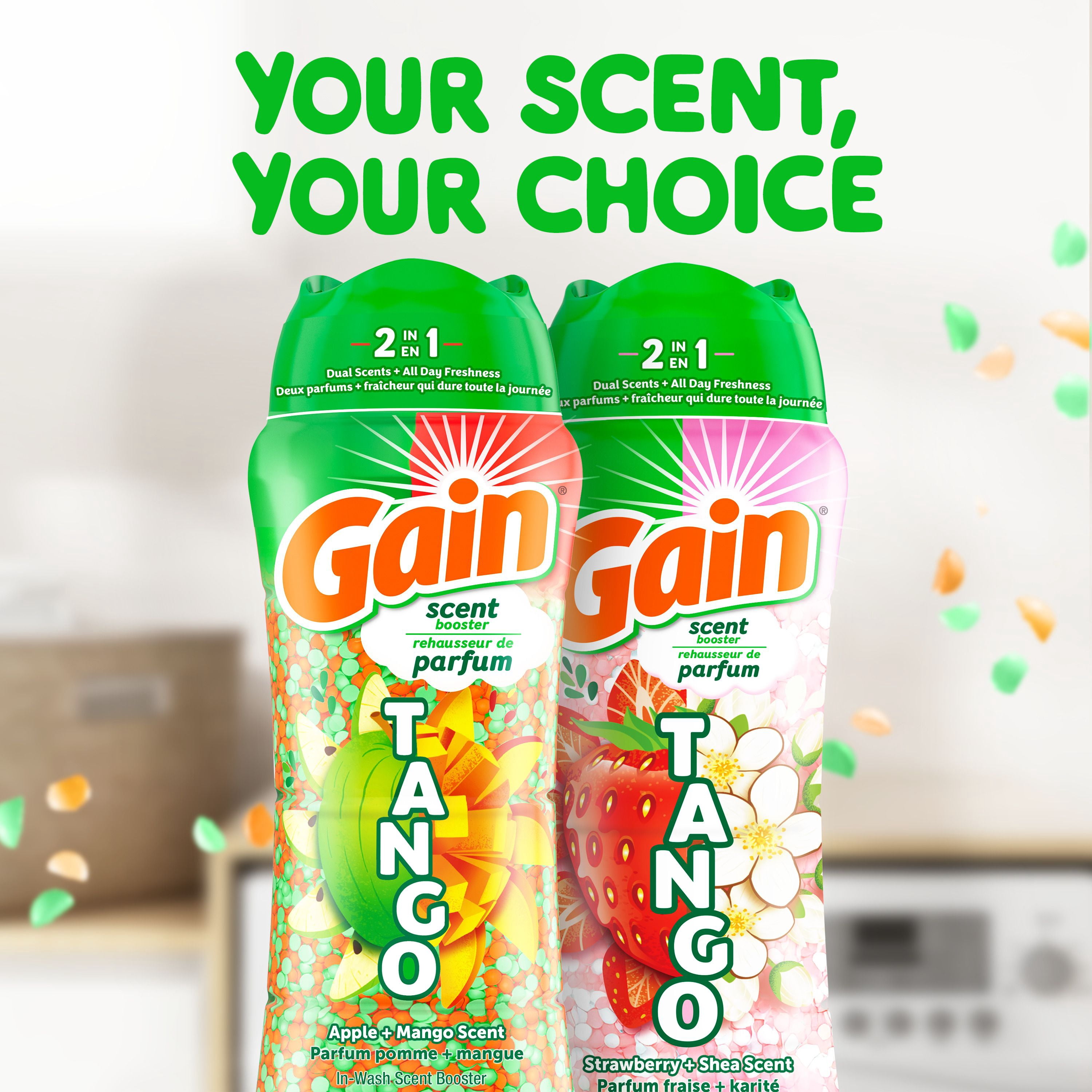 Gain Tango 2-in-1 Laundry Scent Booster Beads, Apple and Mango Scent, Laundry Beads with Dual Scents Plus All Day Freshness