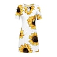 thumbnail image 4 of Birdeem Women Casual Slimming Draw Back Printed Short Sleeves Cold Shoulder Dress, 4 of 5
