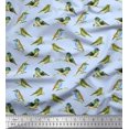 thumbnail image 1 of Soimoi Velvet Fabric Flycathcer Bird Printed Craft Fabric by the Yard 58 Inch Wide, 1 of 5