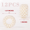 thumbnail image 4 of Napkin Ring 24-Piece Set, White Pearl Wedding Napkin Buckle Table Decoration, 4 of 5