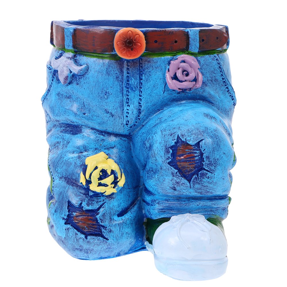 1Pc Unique Pants Shaped Flower Pot Home Garden Planter Creative Plants Pot Blue