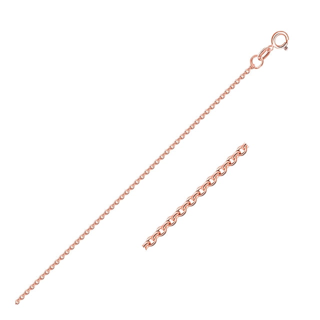 Chaîne à Maillons Câble en Or Rose 14k 1,1 mm 20 Po Fermoir Anneau à Ressort