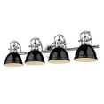 thumbnail image 2 of Duncan CH 4 Light Bath Vanity, Chrome with Black Shades, 2 of 3