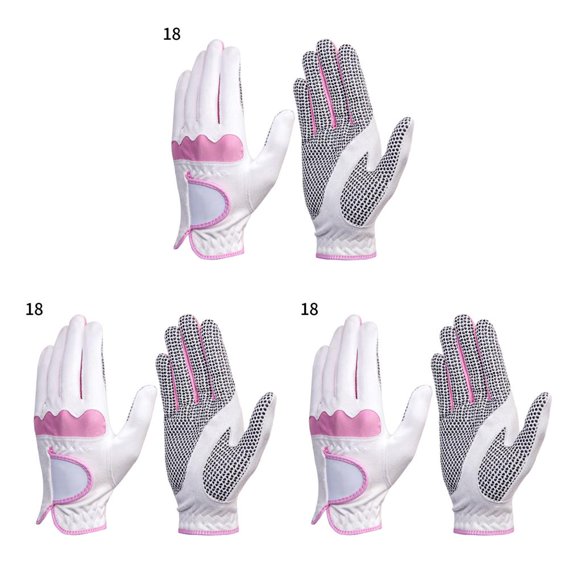 relayinert Gants de Golf pour Femmes en Microfibre Antidérapants Absorbants Gants Anti-Transpiration pour Sports de Plein Air Blanc Rose 18 Ensemble de 3