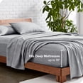 thumbnail image 4 of Bare Home Premium 1800 Collection 4-Piece Bed Sheet Set, Queen, Heathered Charcoal, 4 of 8
